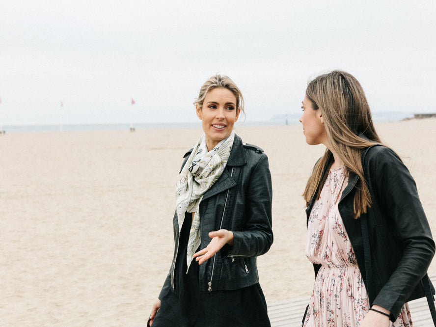 Women walking on a beach