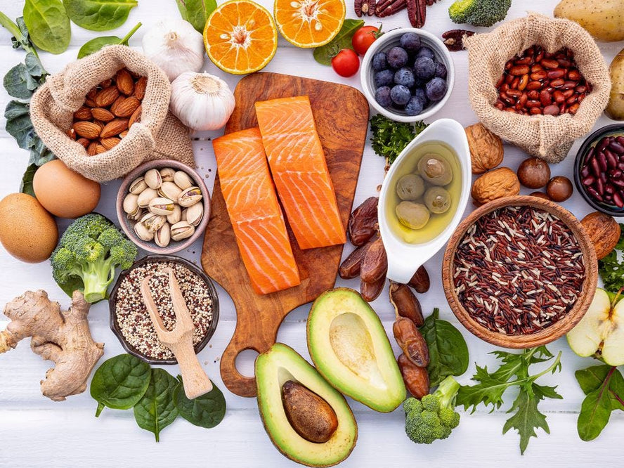Selection of healthy foods