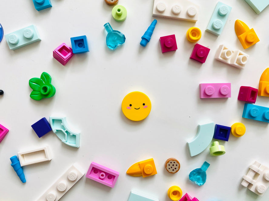colourful lego pieces