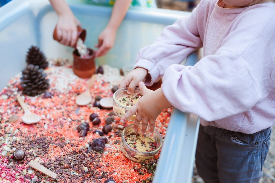 Children playing with sand