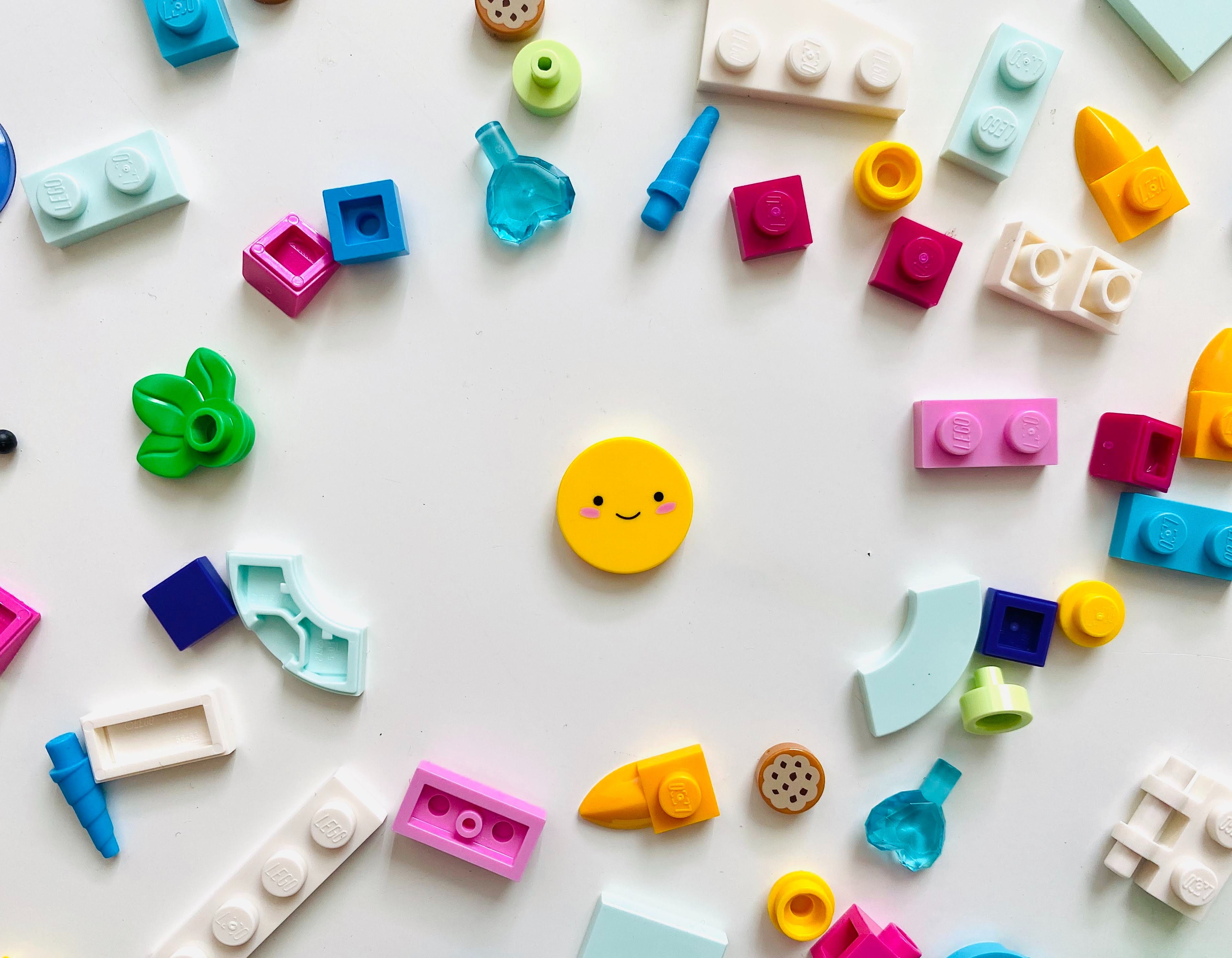 colourful lego pieces